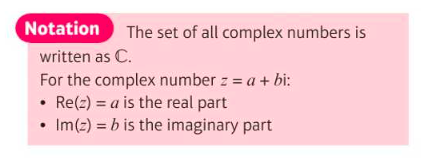imaginary and complex numbers