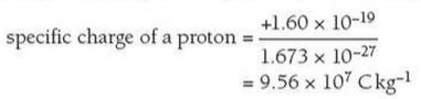 Formula for calculating specific charge of a proton