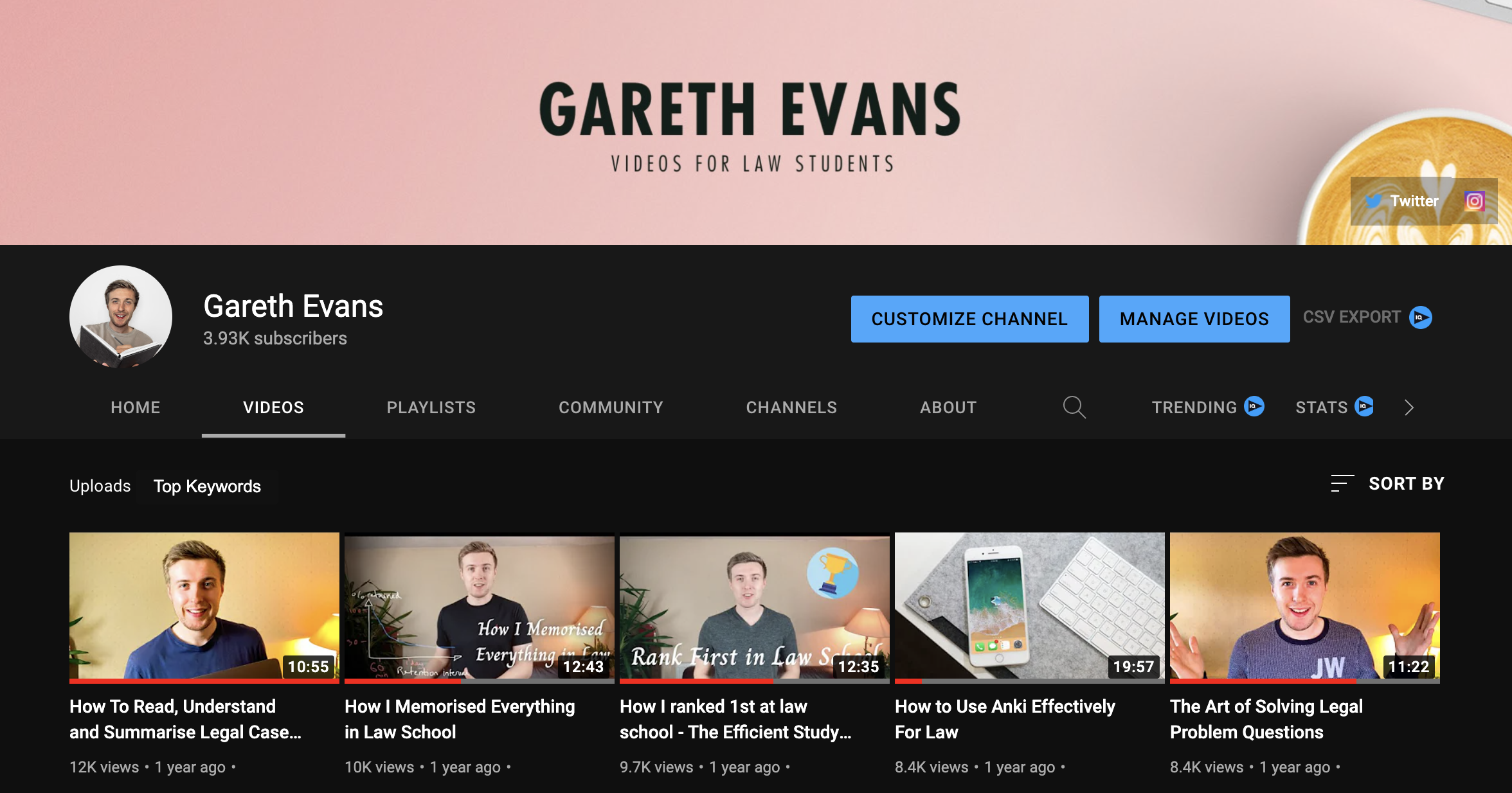 Gareth Evans' personal youtube channel